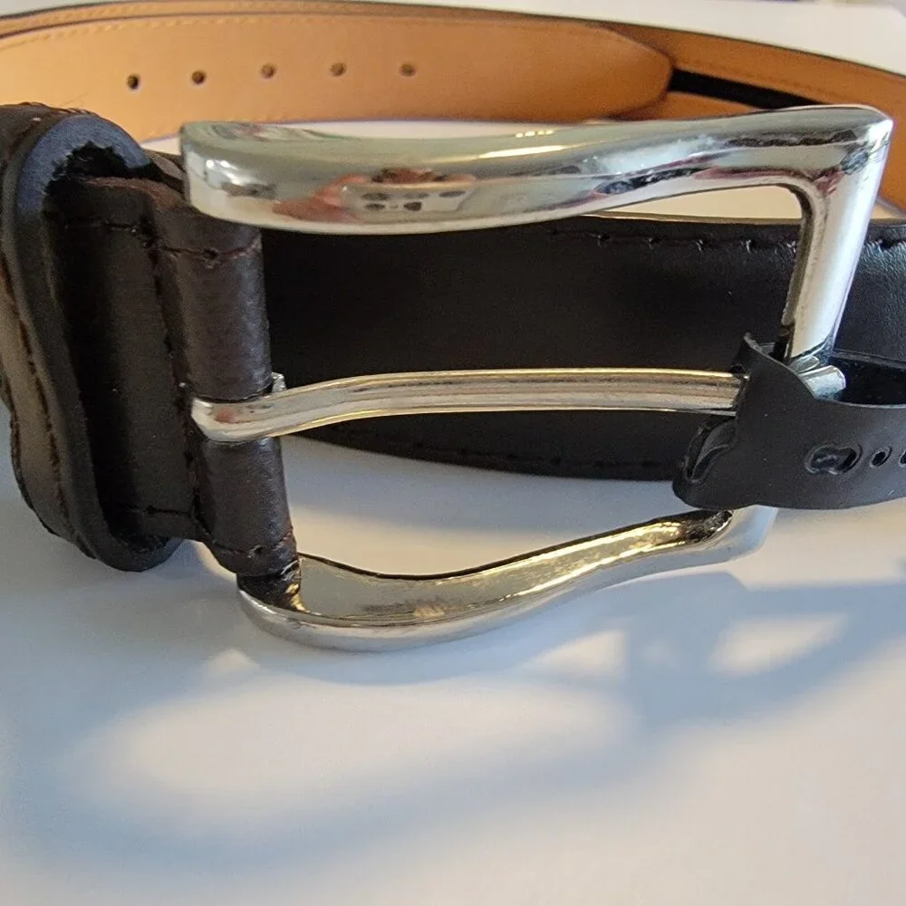 NEW Dark Brown Genuine Leather Belt ‎ XL 42-44 Classic Career Inner Zipper